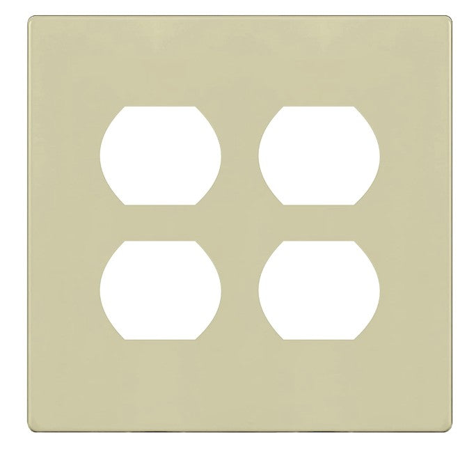 Enerlites Standard Snap In Screwless 2-Gang Duplex Wall Plate Ivory SI8822-I