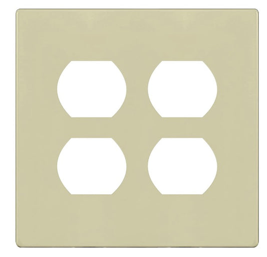 Enerlites Standard Snap In Screwless 2-Gang Duplex Wall Plate Ivory SI8822-I