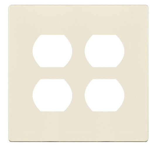 Enerlites Standard Snap In Screwless 2-Gang Duplex Wall Plate Light Almond SI8822-LA