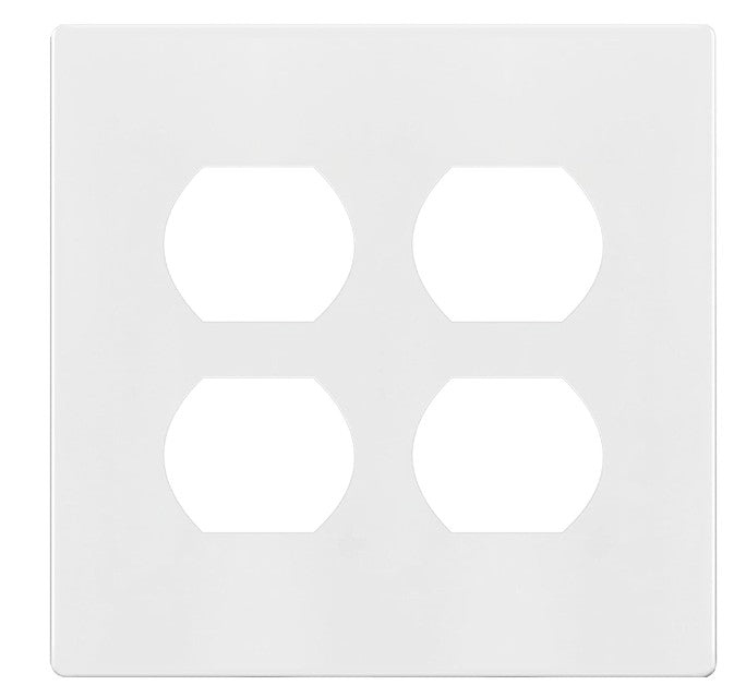 Enerlites Standard Snap In Screwless 2-Gang Duplex Wall Plate White SI8822-W