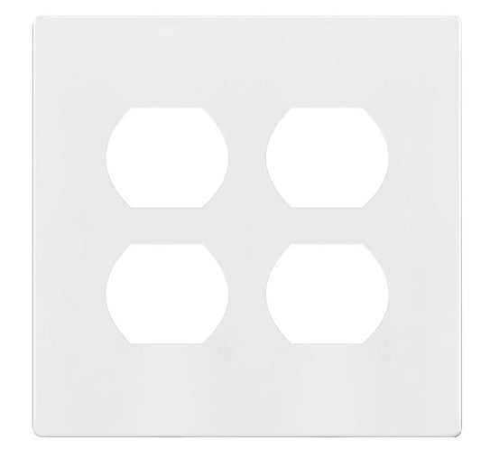 Enerlites Standard Snap In Screwless 2-Gang Duplex Wall Plate White SI8822-W