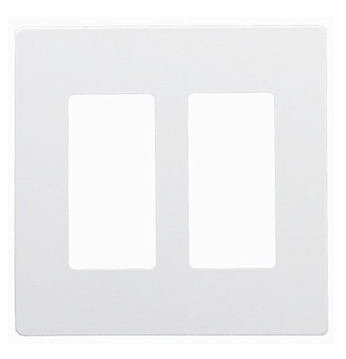 Enerlites Standard Snap In Screwless 2-Gang Decorator/GFCI Wall Plate White SI8832-W