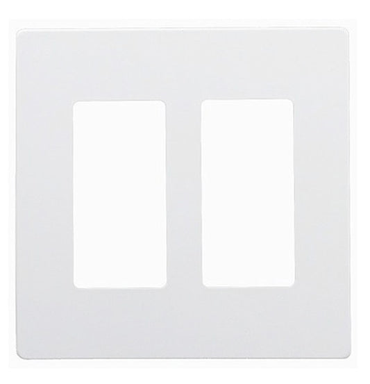 Enerlites Standard Snap In Screwless 2-Gang Decorator/GFCI Wall Plate White SI8832-W