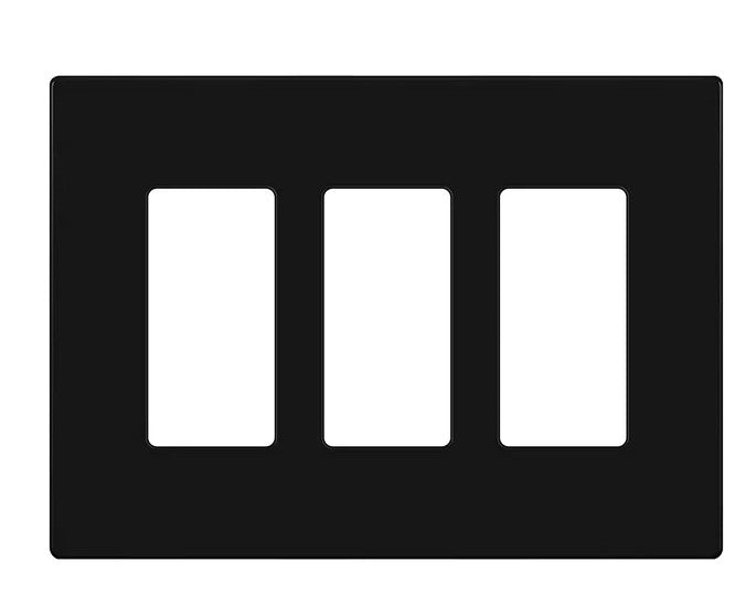 Enerlites Mid-Size Snap In Screwless 3-Gang Decorator/GFCI Wall Plate Black SI8833M-BK