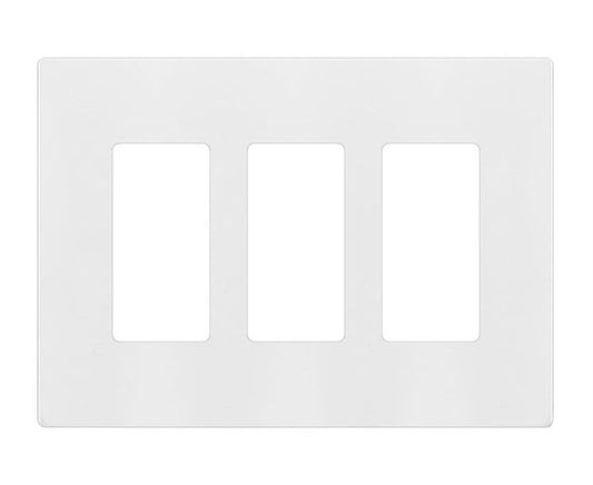 Enerlites Mid-Size Snap In Screwless 3-Gang Decorator/GFCI Wall Plate White SI8833M-W