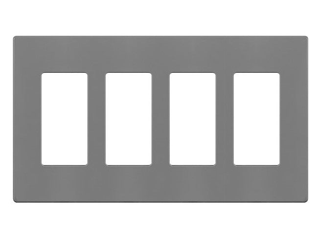 Enerlites Standard Snap In Screwless 4-Gang Decorator/GFCI Wall Plate Gy SI8834-GY