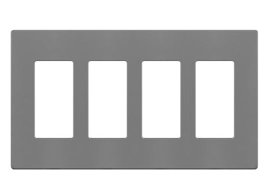 Enerlites Standard Snap In Screwless 4-Gang Decorator/GFCI Wall Plate Gy SI8834-GY