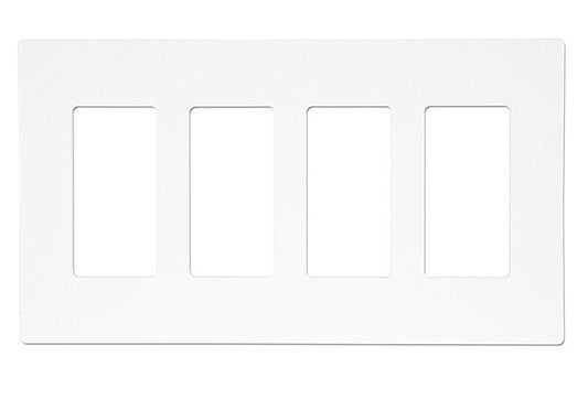 Enerlites Standard Snap In Screwless 4-Gang Decorator/GFCI Wall Plate White SI8834-W