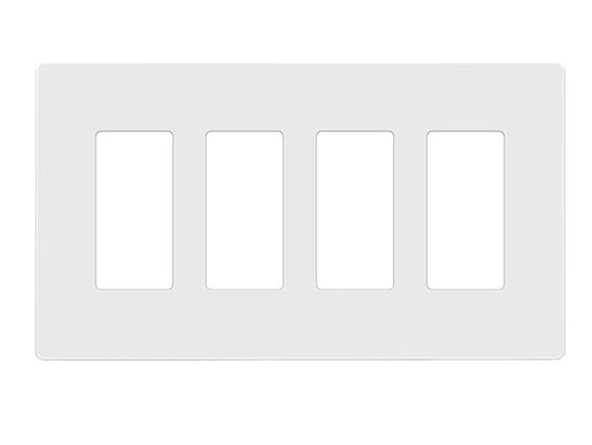 Enerlites Mid-Size Snap In Screwless 4-Gang Decorator/GFCI Wall Plate White SI8834M-W