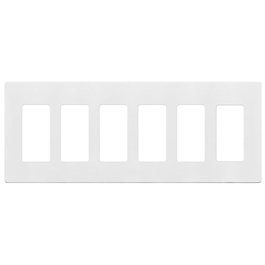 Enerlites Standard Snap In Screwless 6-Gang Decorator/GFCI Wall Plate Ivory SI8836-I