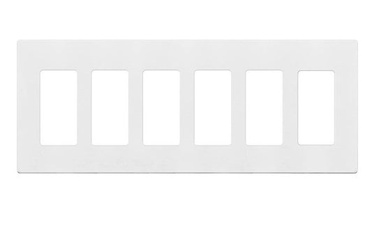 Enerlites Standard Snap In Screwless 6-Gang Decorator/GFCI Wall Plate White SI8836-W