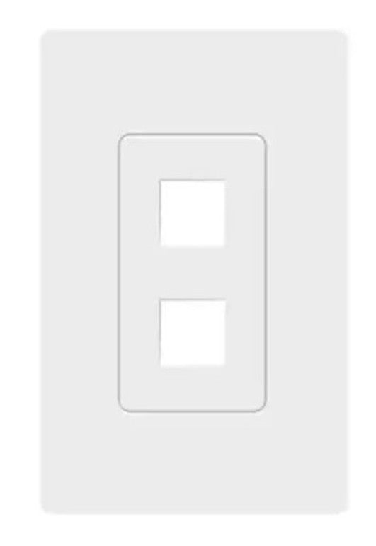 Enerlites Standard Screwless Wall Plate Keyssone 2 Port Plate White SI8872-W