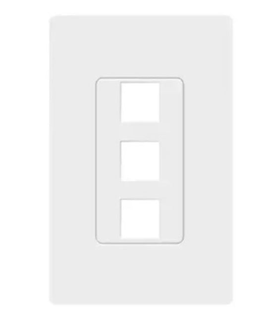 Enerlites Standard Screwless Wall Plate Keyssone 3 Port Plate White SI8873-W
