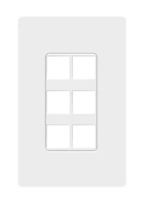 Enerlites Standard Screwless Wall Plate Keyssone 6 Port Plate White SI8876-W