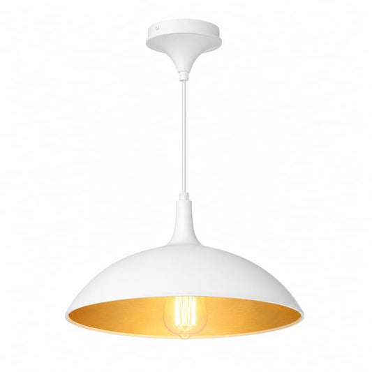 Alora Mood Abel PD627914WH 14-Inch 1-Light Pendant in White Finish with Steel Shade