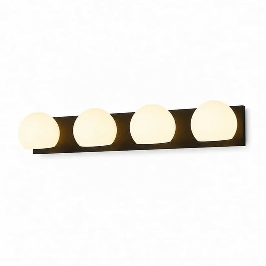 Alora Mood VL548431MBOP Willow 31-Inch 4-Light Vanity Light in Matte Black Finish with Opal Matte Glass Shades