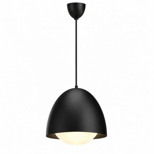 Alora Mood Kenji PD529116MBOP 16-Inch Pendant Light in Matte Black with Steel and Glass Construction