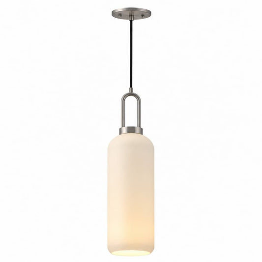 Alora Mood Soji PD401606BNOP 6-Inch Pendant Light in Brushed Nickel Finish with Opal Matte Glass Shade
