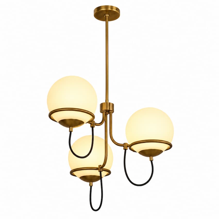 Alora Mood Alba CH458323 23-Inch Chandelier with Omni-Directional Lighting and Sculptural Glass Shades, Unlit Product View