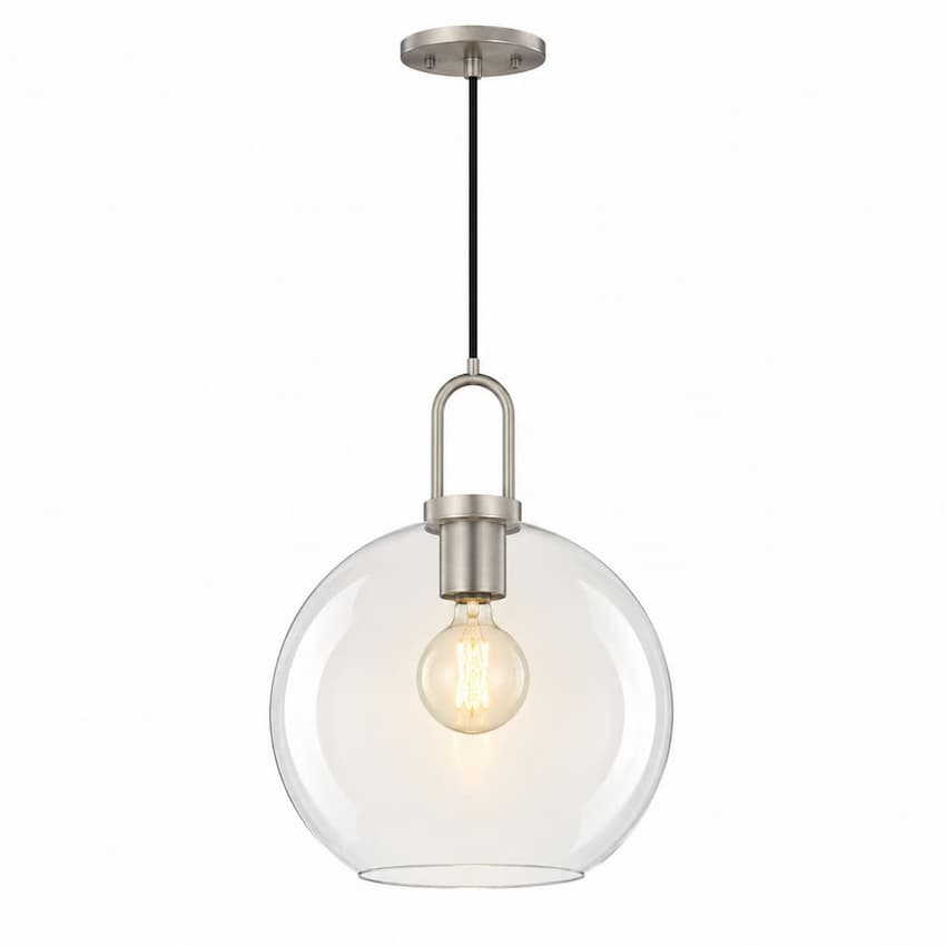 Alora Mood Soji PD601710BNCL 10-Inch Pendant Light in Brushed Nickel Finish with Clear Glass Shade