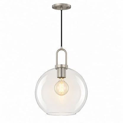 Alora Mood Soji PD601710BNCL 10-Inch Pendant Light in Brushed Nickel Finish with Clear Glass Shade