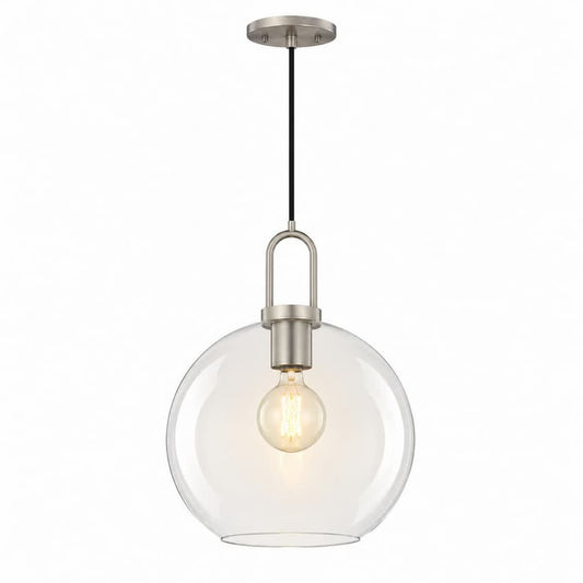 Alora Mood Soji PD601710BNCL 10-Inch Pendant Light in Brushed Nickel Finish with Clear Glass Shade