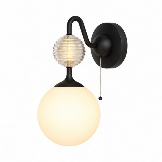 Alora Mood Celia WV415306MBOP 6-Inch Vanity Light in Matte Black with Steel and Glass Construction