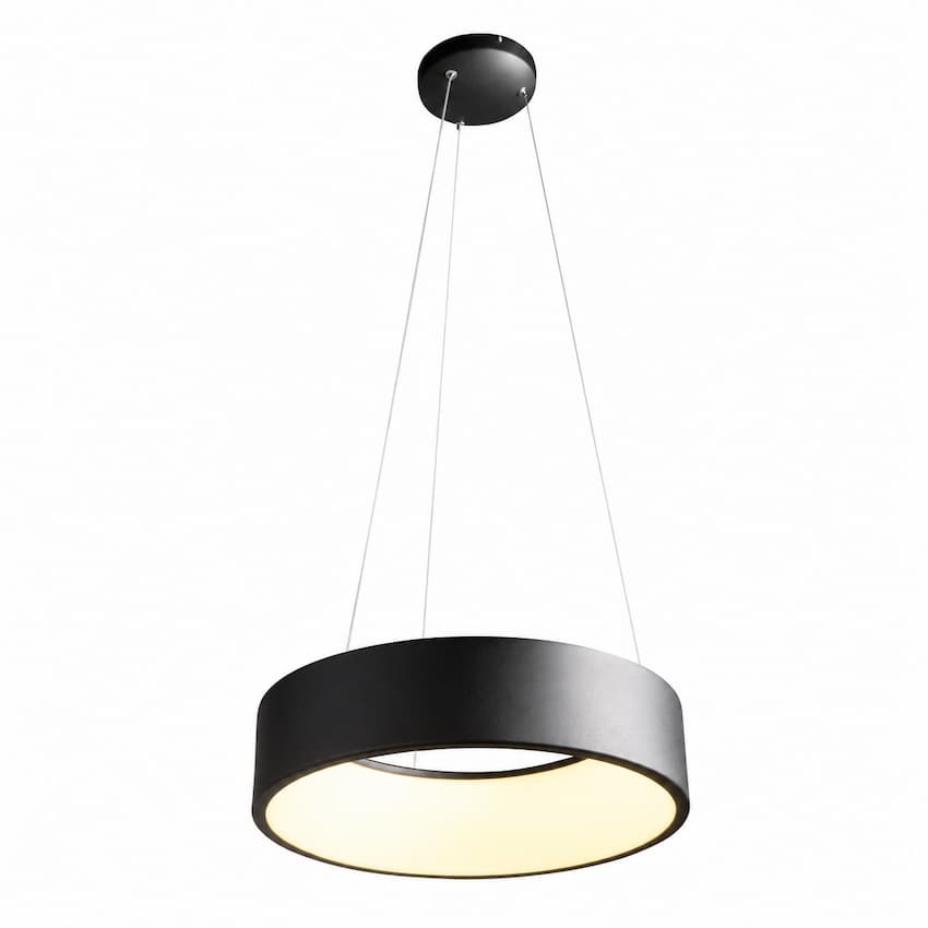 Nuvo Orbit 62-1456 18-inch LED pendant with black finish and contemporary round ring design