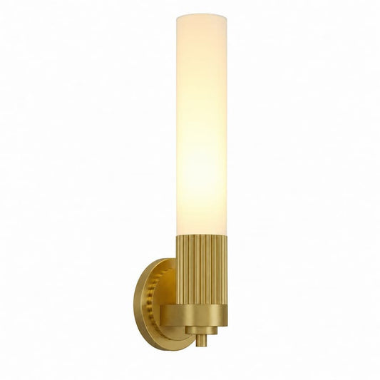 Alora Mood Rue WV416101BG 5-Inch 1-Light Vanity Light in Brushed Gold Finish with Steel and Glass Construction
