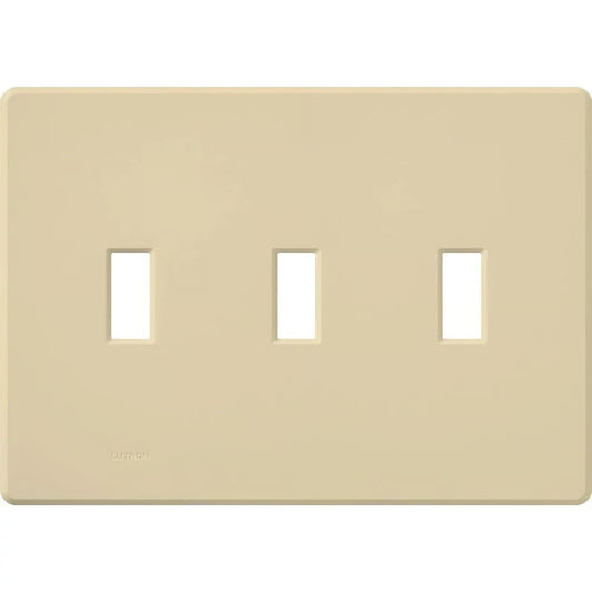 Lutron Fassada 3-gang wall plate in Ivory
