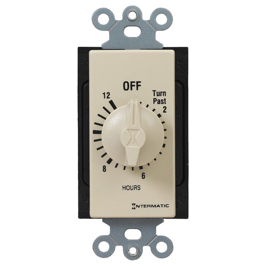 Intermatic 125-277 VAC 12 Hour Max 50/60 Hz Ivory Decorator Spring Wound Countdown Timer FD12HC