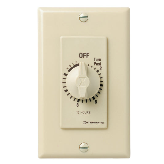 Intermatic 125-277 VAC 12 Hour Max 50/60 Hz Ivory Decorator Spring Wound Countdown Timer FD12HH