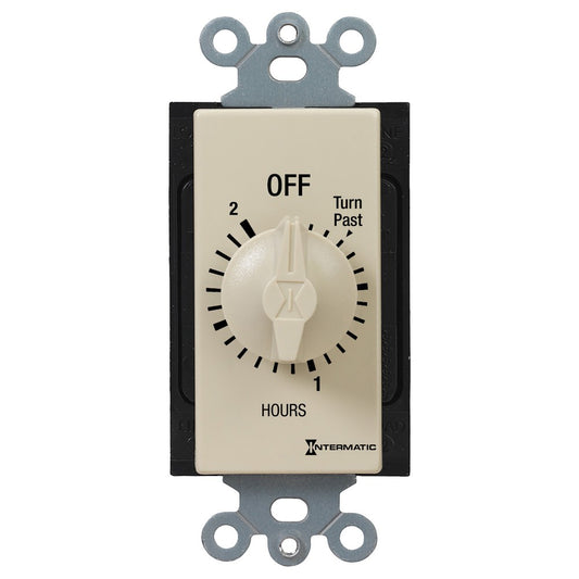 Intermatic 125-277 VAC 2 Hour Max 50/60 HZ Ivory Decorator Spring Wound Countdown Timer FD32H
