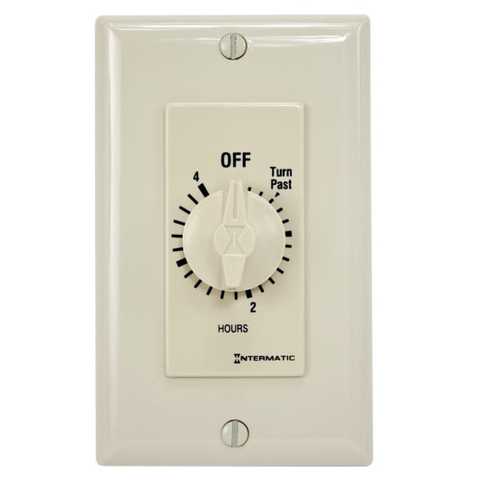 Intermatic 125-277 VAC 4 Hour Max 50/60 HZ Ivory Decorator Spring Wound Countdown Timer FD4H