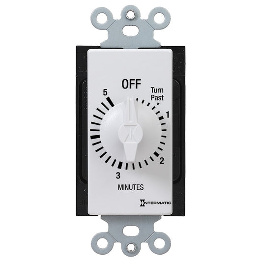 Intermatic 125-277 VAC 5 Minute Max 50/60 Hz White Decorator Spring Wound Countdown Timer FD5MW
