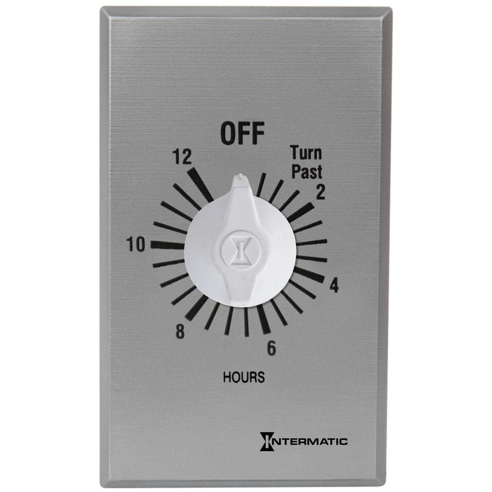 Intermatic 125-277 VAC 12 Hour Max 50/60 HZ Silver Commercial Spring Wound Countdown Timer FF12HC