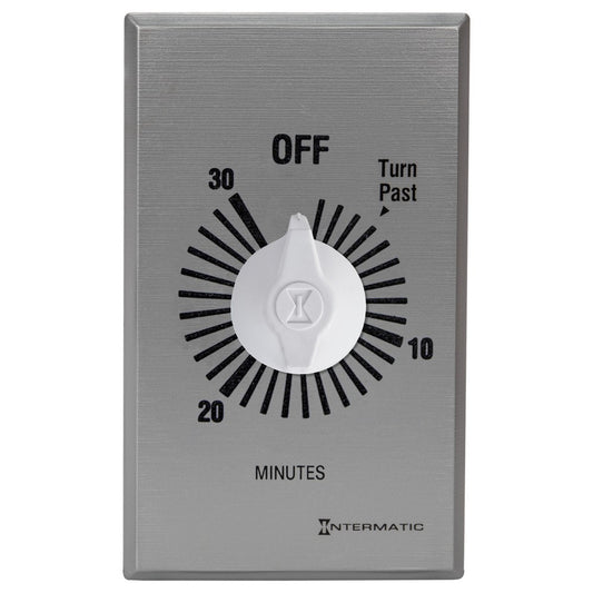 Intermatic 125-277 VAC 30 Minute Max 50/60 Hz Silver Commercial Spring Wound Countdown Timer FF30MC