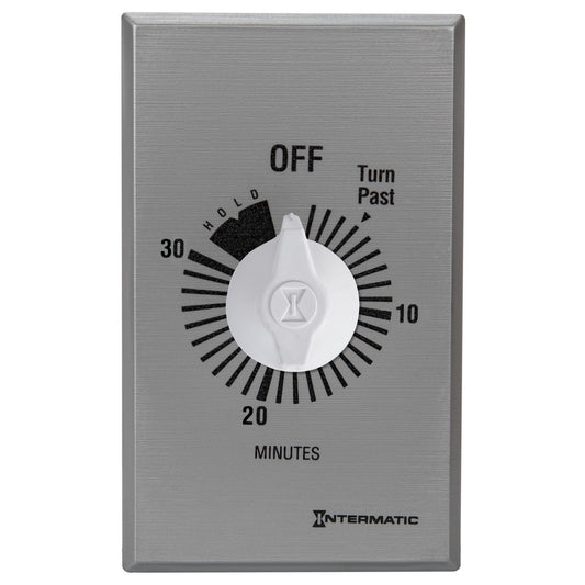Intermatic 125-277 VAC 30 Minute Max 50/60 Hz Silver Commercial Spring Wound Countdown Timer FF30MH