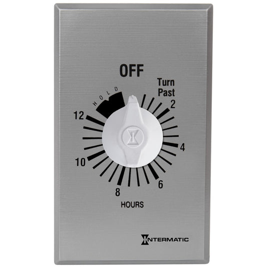 Intermatic 125-277 VAC 12 Hour Max 50/60 HZ Silver Commercial Spring Wound Countdown Timer FF312HH