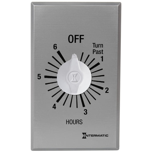Intermatic 125-277 VAC 6 Hour Max 50/60 HZ Silver Commercial Spring Wound Countdown Timer FF36H