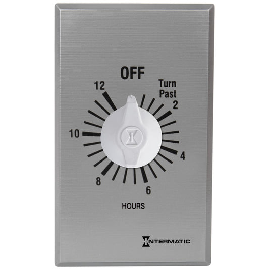 Intermatic 125-277 VAC 12 Hour Max 50/60 HZ Silver Commercial Spring Wound Countdown Timer FF412H