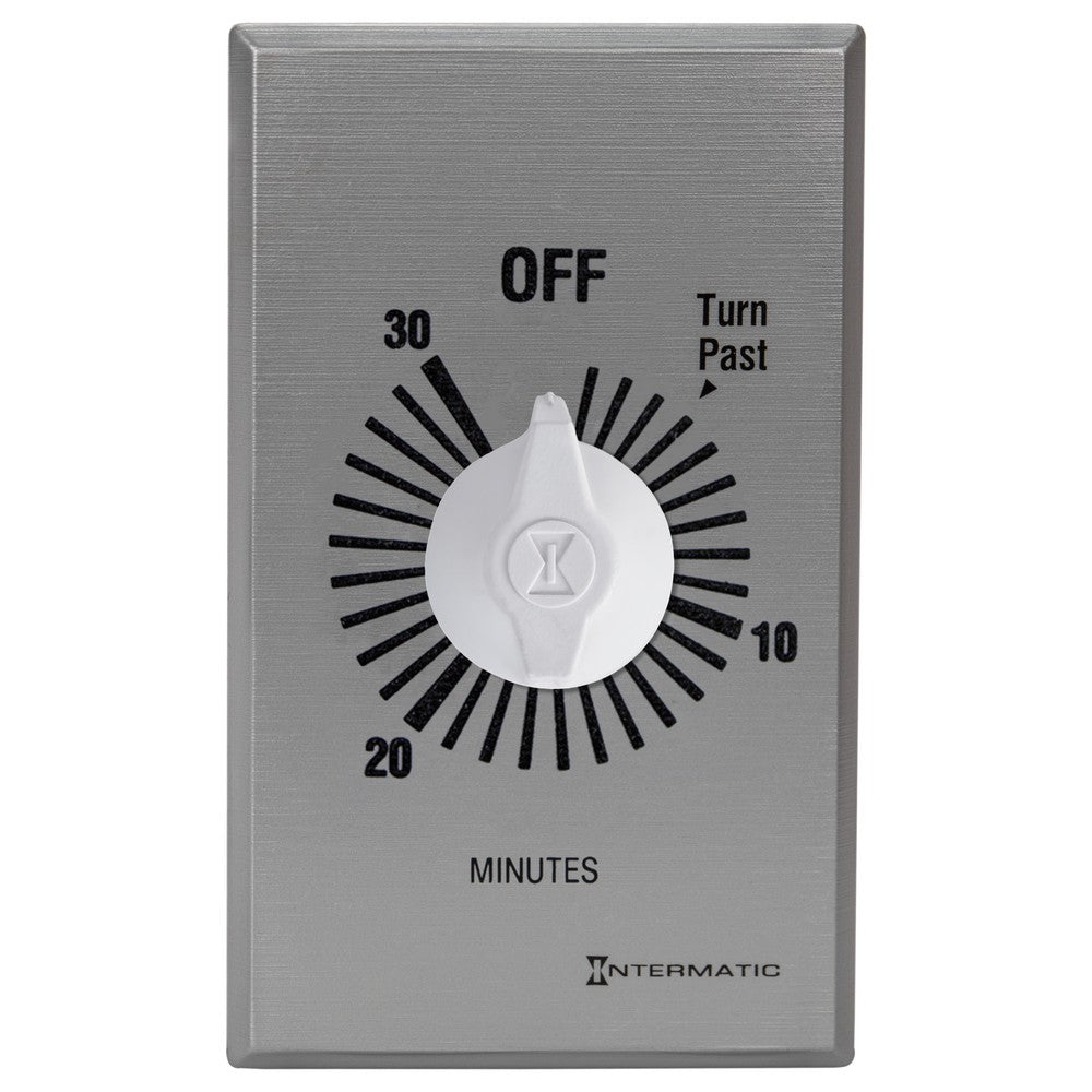 Intermatic 125-277 VAC 30 Minute Max 50/60 HZ Silver Commercial Spring Wound Countdown Timer FF430M