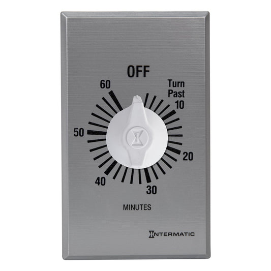 Intermatic 125-277 VAC 60 Minute Max 50/60 HZ Silver Commercial Spring Wound Countdown Timer FF460M
