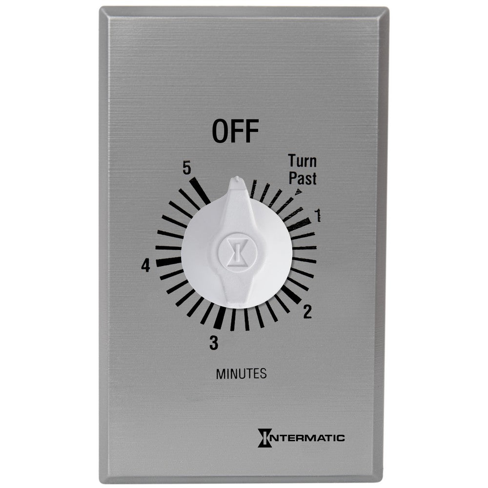 Intermatic 125-277 VAC 5 Minute Max 50/60 Hz Silver Commercial Spring Wound Countdown Timer FF5M