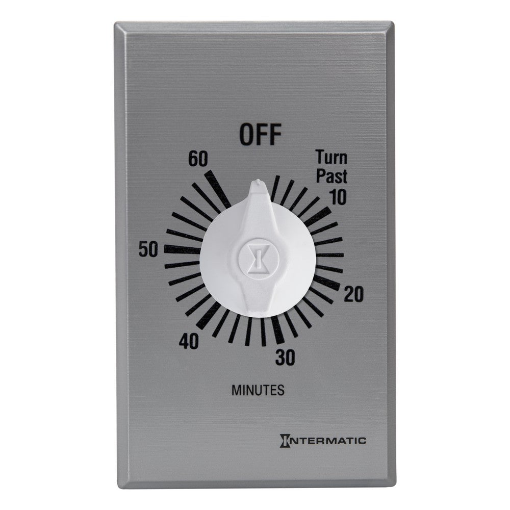 Intermatic 125-277 VAC 60 Minute Max 50/60 Hz Silver Commercial Spring Wound Countdown Timer FF60MC