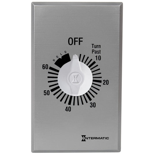 Intermatic 125-277 VAC 60 Minute Max 50/60 Hz Silver Commercial Spring Wound Countdown Timer FF60MHC
