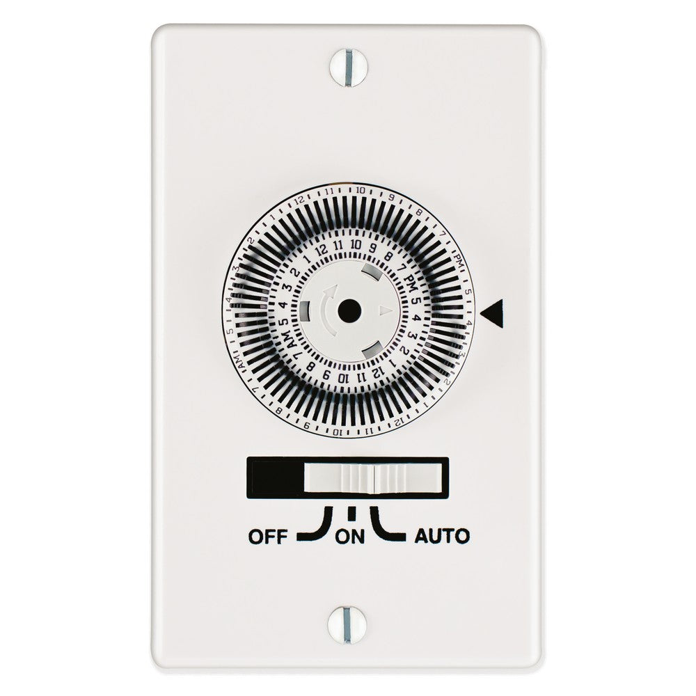 Intermatic 120 VAC 20A 24-Hour White Single Gang Mechanical In-Wall Timer KM2ST-1G
