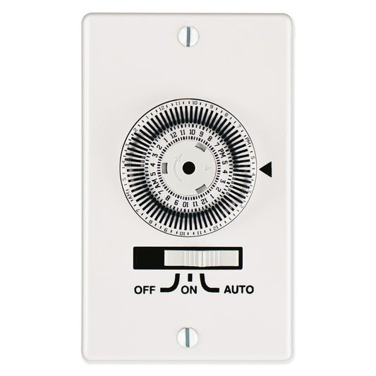 Intermatic 120 VAC 20A 24-Hour White Single Gang Mechanical In-Wall Timer KM2ST-1G