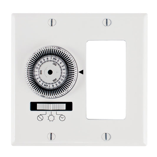 Intermatic 120 VAC 20A 24-Hour White Double Gang Mechanical In-Wall Timer KM2ST-2D