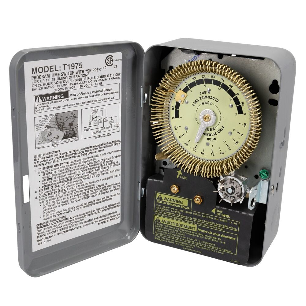 Intermatic 125 VAC 60Hz Indoor Mechanical Time Switch T1975